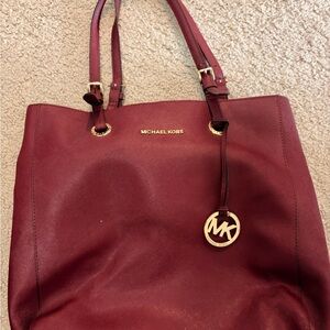 Michael Kors Burgundy Tote Bag